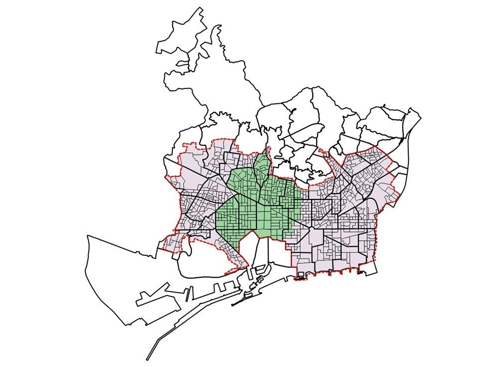 Mapa on no pot haver-hi m&eacute;s del 50% de la flota de cada empresa durant m&eacute;s de dues hores. | Ajuntament de Barcelona
