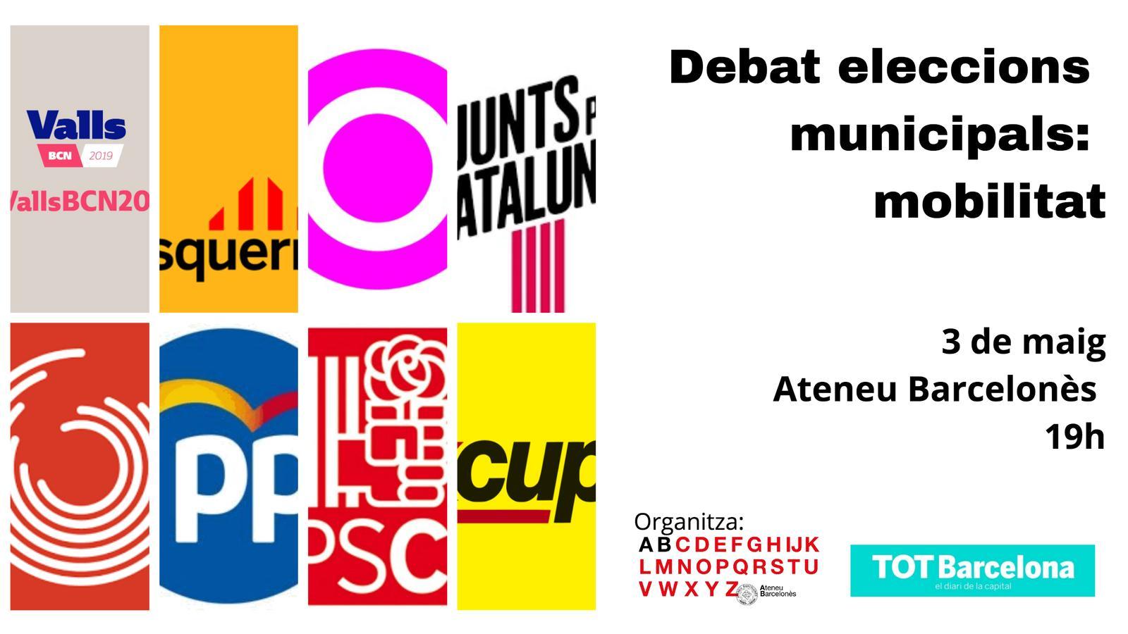 Cartell del debat electoral de l'Ateneu i el TOT Barcelona