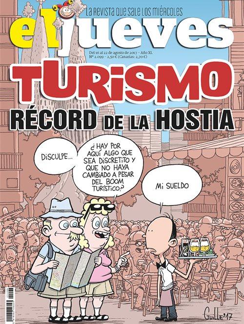 Portada elaborada per Martínez-Vela sobre el turisme a Barcelona. | El Jueves