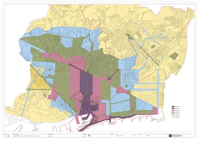 Mapa de la nova taxa de terrasses de Barcelona / Ajuntament de Barcelona Mapa de la nova taxa de terrasses de Barcelona / Ajuntament de Barcelona