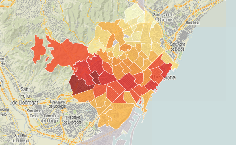 Mapa del preu del lloguer a Barcelona per barris / TOT Barcelona