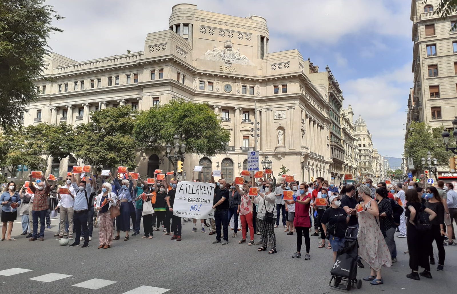 Protesta contra el tall municipal del trànsit a Via Laietana / Cedida