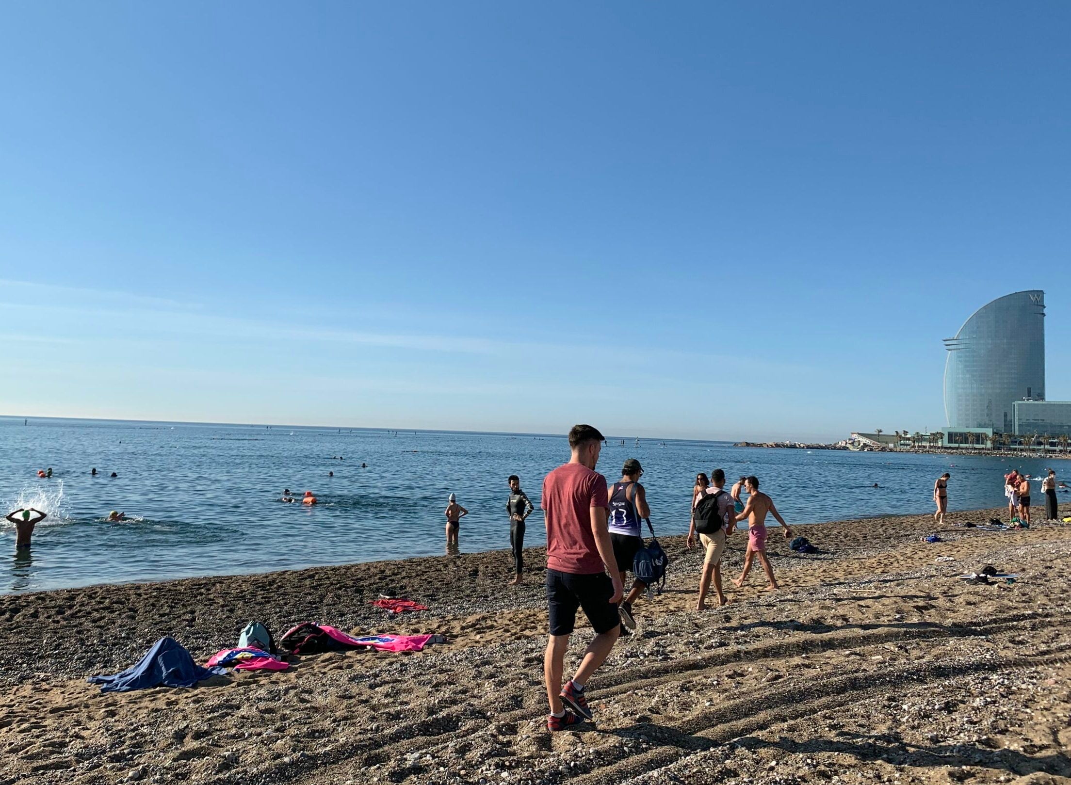 La platja de la Barceloneta, el 23 de maig / S.B.