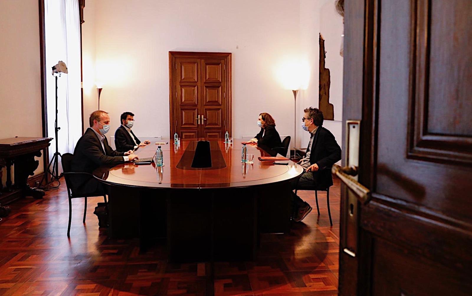 Reunió del vicepresident Pere Aragonès i l'alcaldessa Ada Colau, aquest dilluns / Vicepresidència