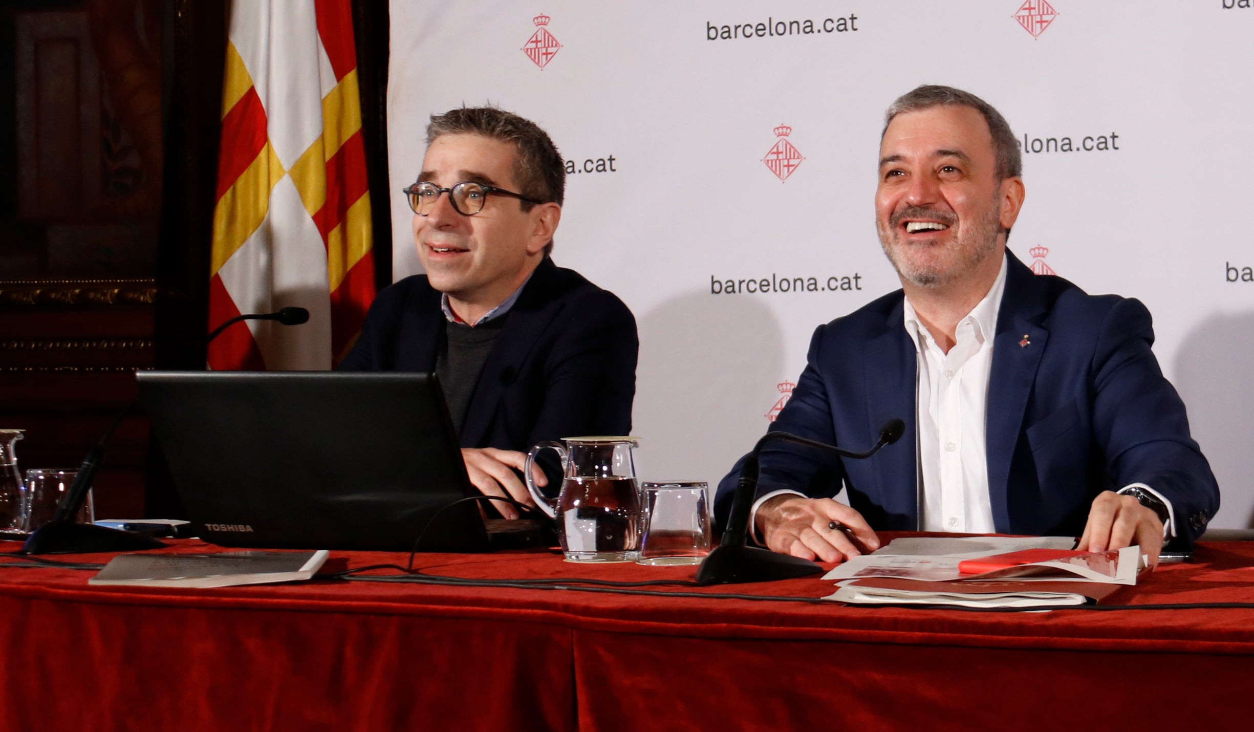 El regidor de Pressupostos, Jordi Martí, i el primer tinent d'alcaldia, Jaume Collboni, en una imatge d'arxiu, el gener del 2020 / ACN