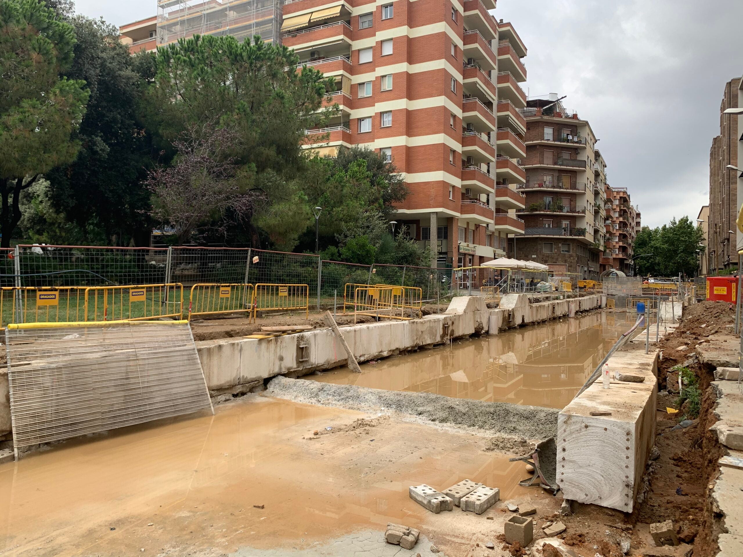 Obres del col·lector del Poble-Sec, inundades aquest dijous 16 de juliol / SB