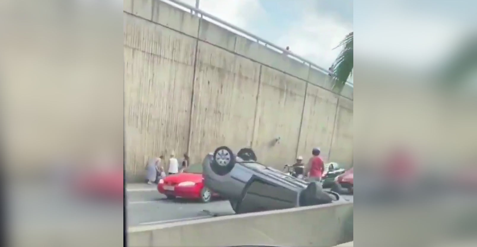 Accident múltiple a la ronda de Dalt, el 26 de juliol 2020 / @antiradarcatala
