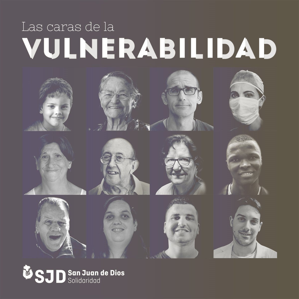 El cartell de la campanya 'Les cares de la vulnerabilitat' de Sant Joan de Déu