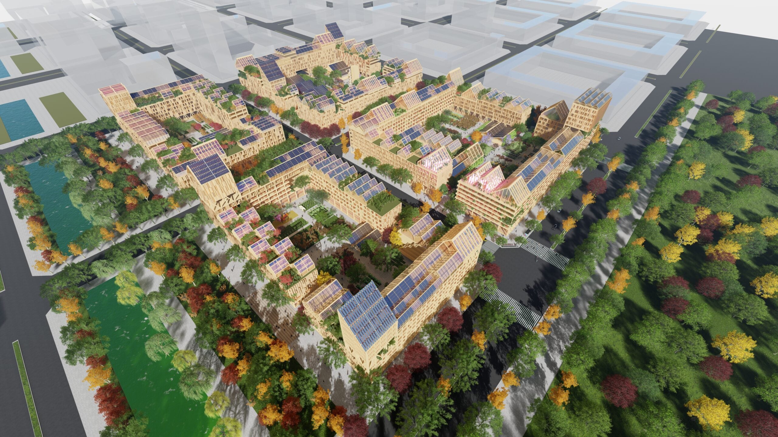 Recreació virtual de la 'Ciutat autosuficient' de Xiong'an / Guallart Architects
