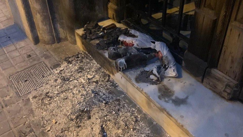 Imatge de la seu d'Òmnium a Barcelona, atacada per segona vegada en dues setmanes / Òmnium