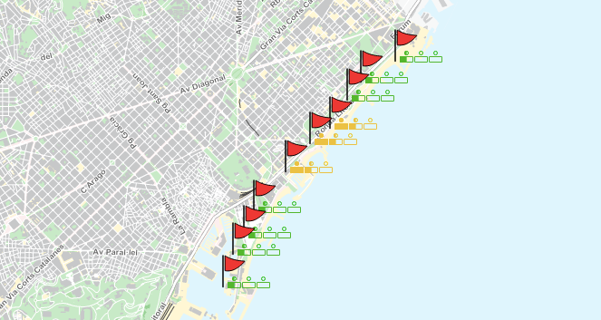 Estat de les platges de Barcelona aquest divendres / Ajuntament de Barcelona
