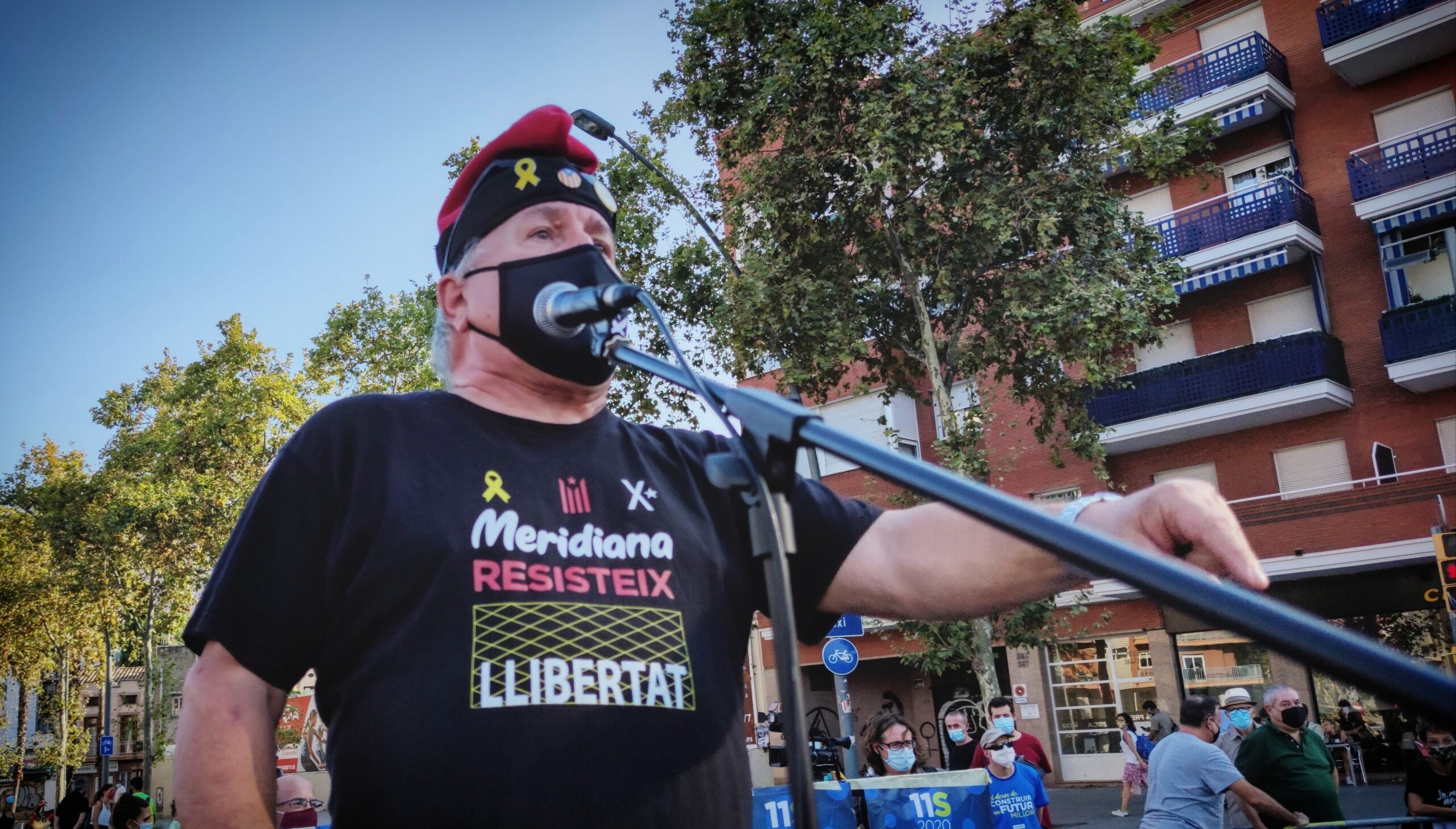 Fèlix González parlant durant la Diada al tall de la Meridiana / D.C.