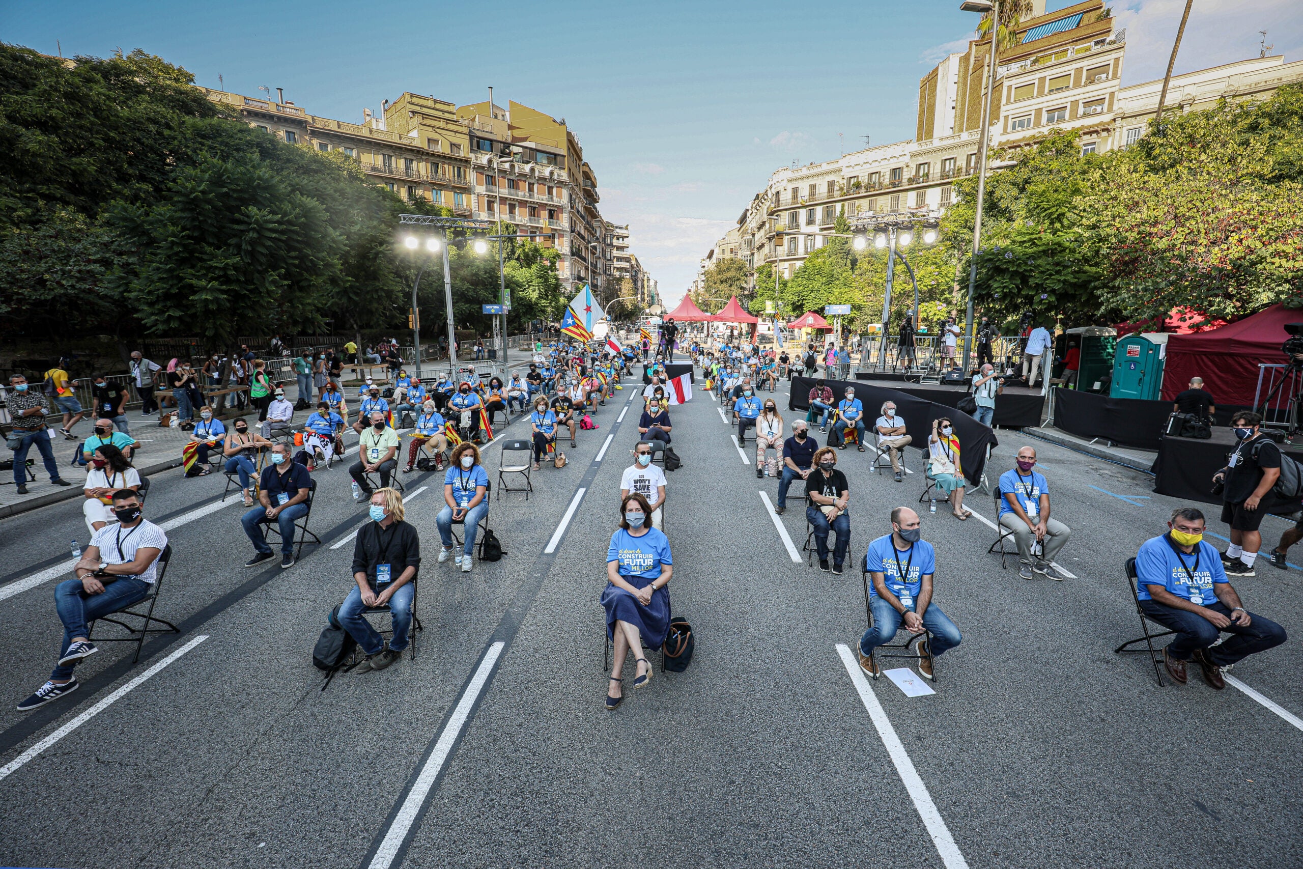 Concentració estàtica de la Diada a Letamendi, just abans dels parlaments / Jordi Borràs