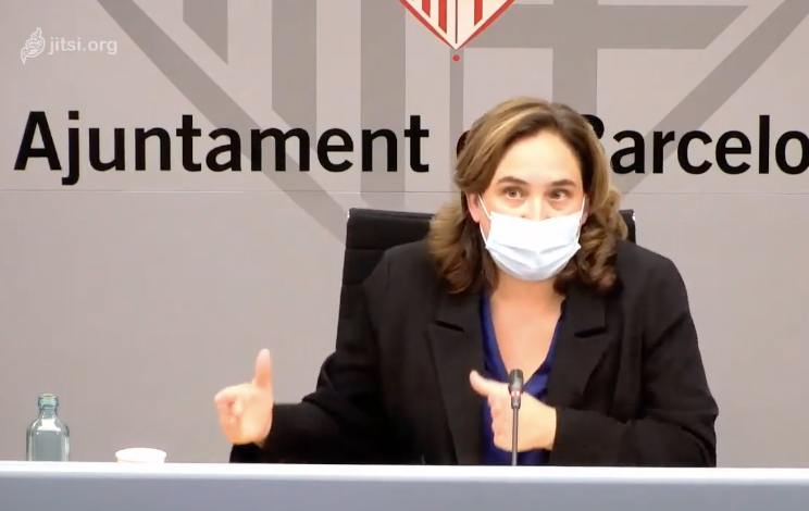 Ada Colau a la roda de premsa de valoració de noves restriccions / Ajuntament de Barcelona