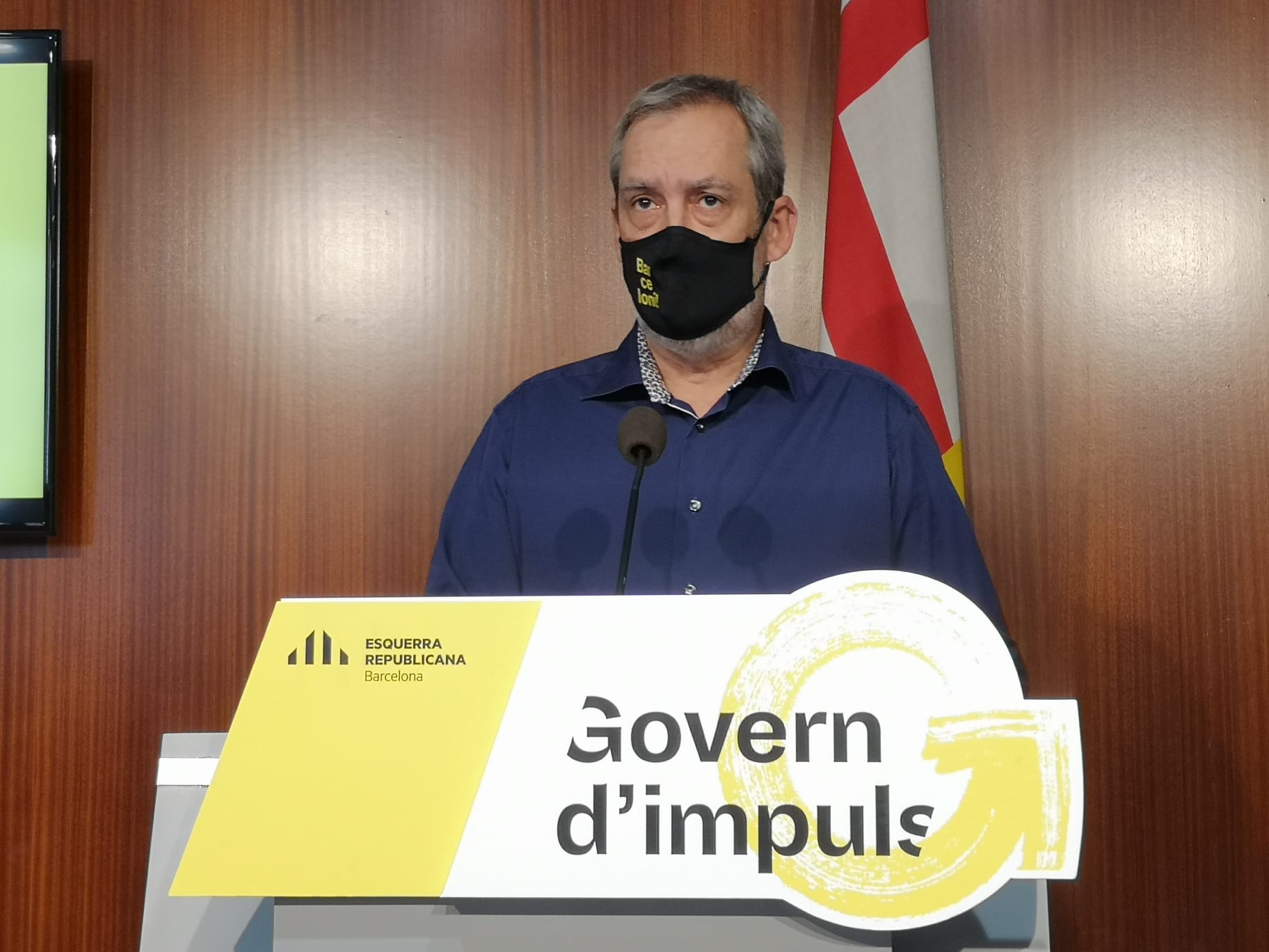 El portaveu d'ERC a l'Ajuntament, Jordi Coronas, en una roda de premsa / ERC