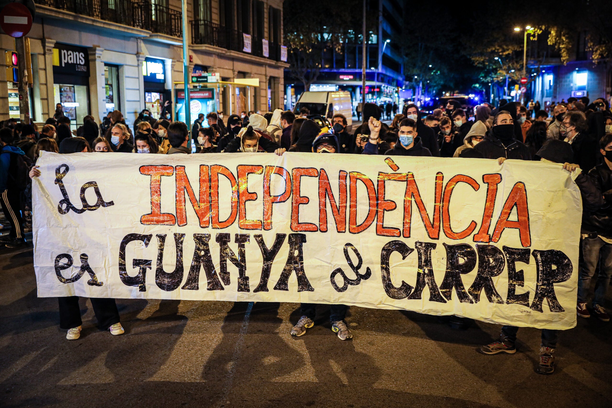 Protesta del CDR en l'aniversari de la sentència / Jordi Borràs