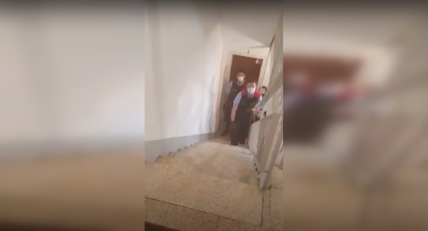 Imatge del vídeo que mostra una situació de tensió amb els Mossos d'Esquadra a Horta / Cedida