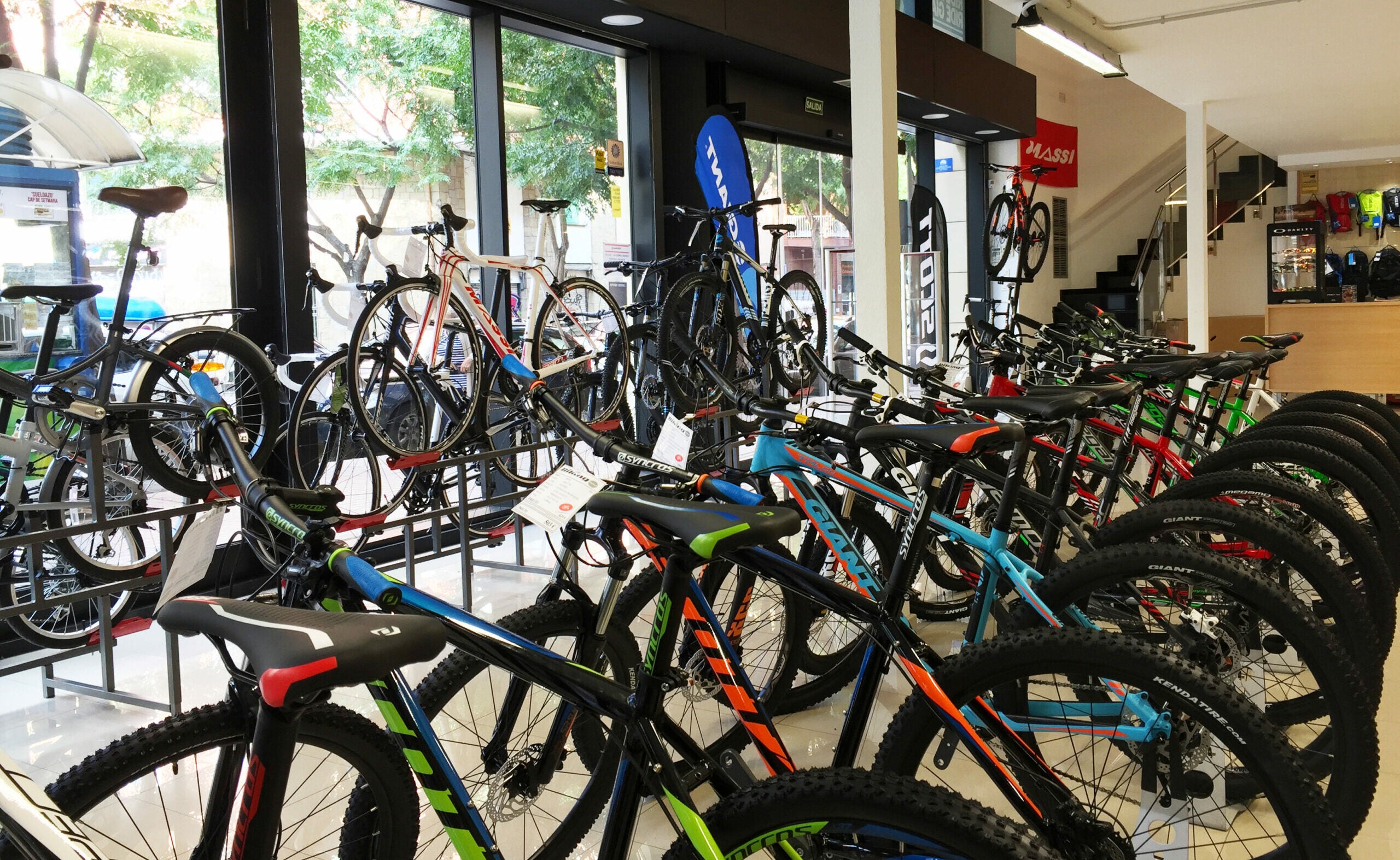Bicicletes a l'aparador de la botiga Biking Point de Barcelona / Biking Point