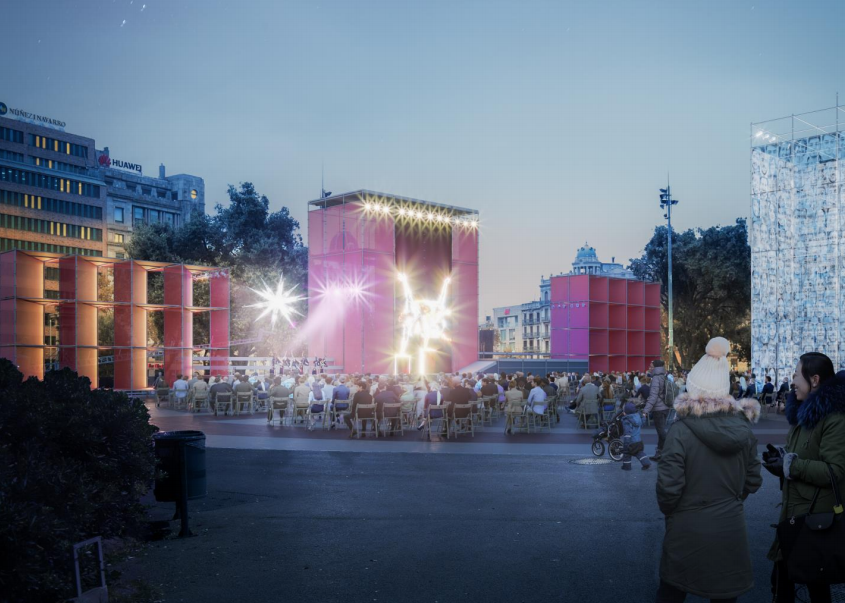 Escenari previst per Nadal a la plaça Catalunya / Ajuntament de Barcelona