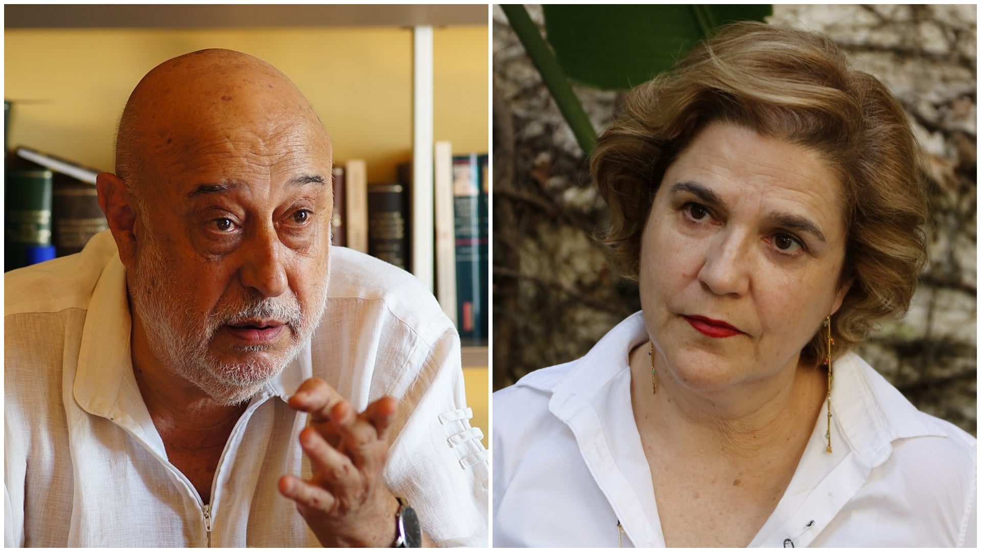 Josep Maria Loperena (Wikimedia - Glowriette2) i Pilar Rahola (ACN - Guillem Roset), en dues imatges d'arxiu