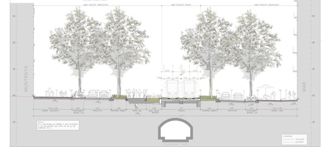 Projecte d'urbanització per al tramvia al tram Passeig de Sant Joan -Marina / Ajuntament de Barcelona