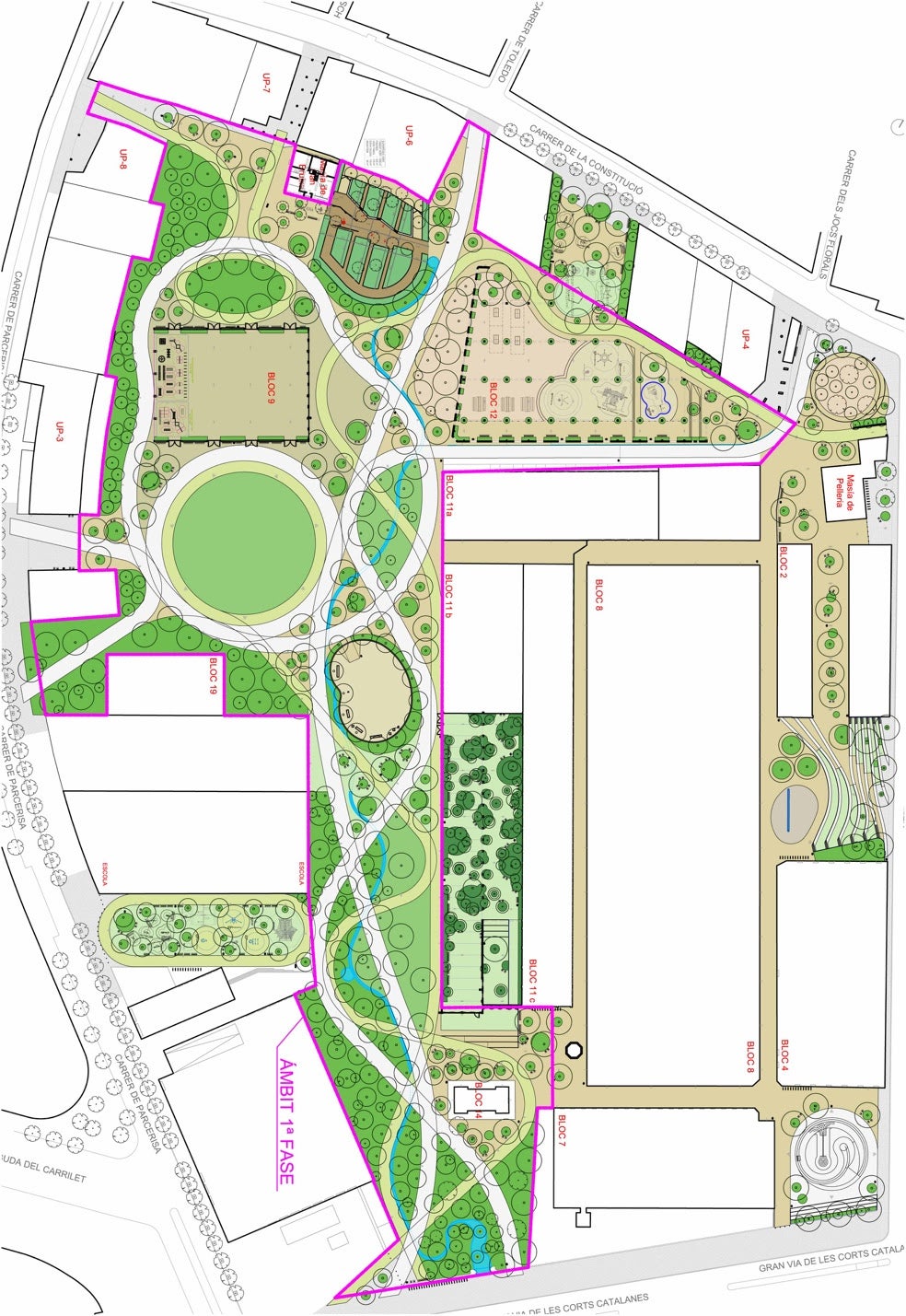 Mapa del futur parc de Can Batlló / Ajuntament de Barcelona