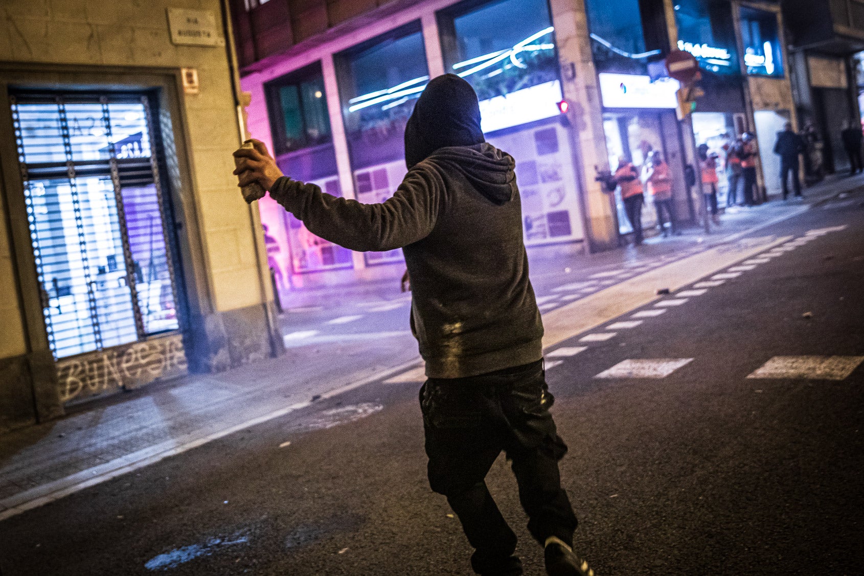 Aldarulls després de la manifestació de suport a Pablo Hasél / Jordi Borràs