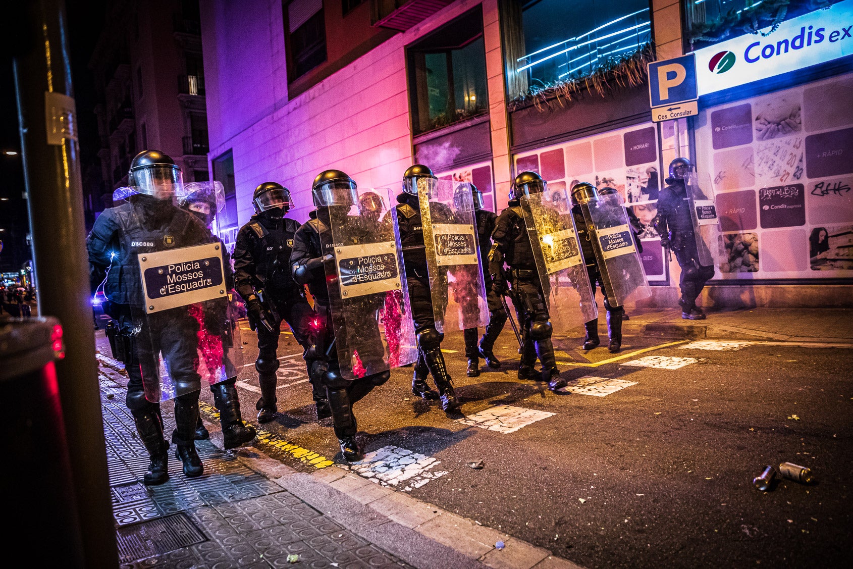 Aldarulls després de la manifestació de suport a Pablo Hasél / Jordi Borràs