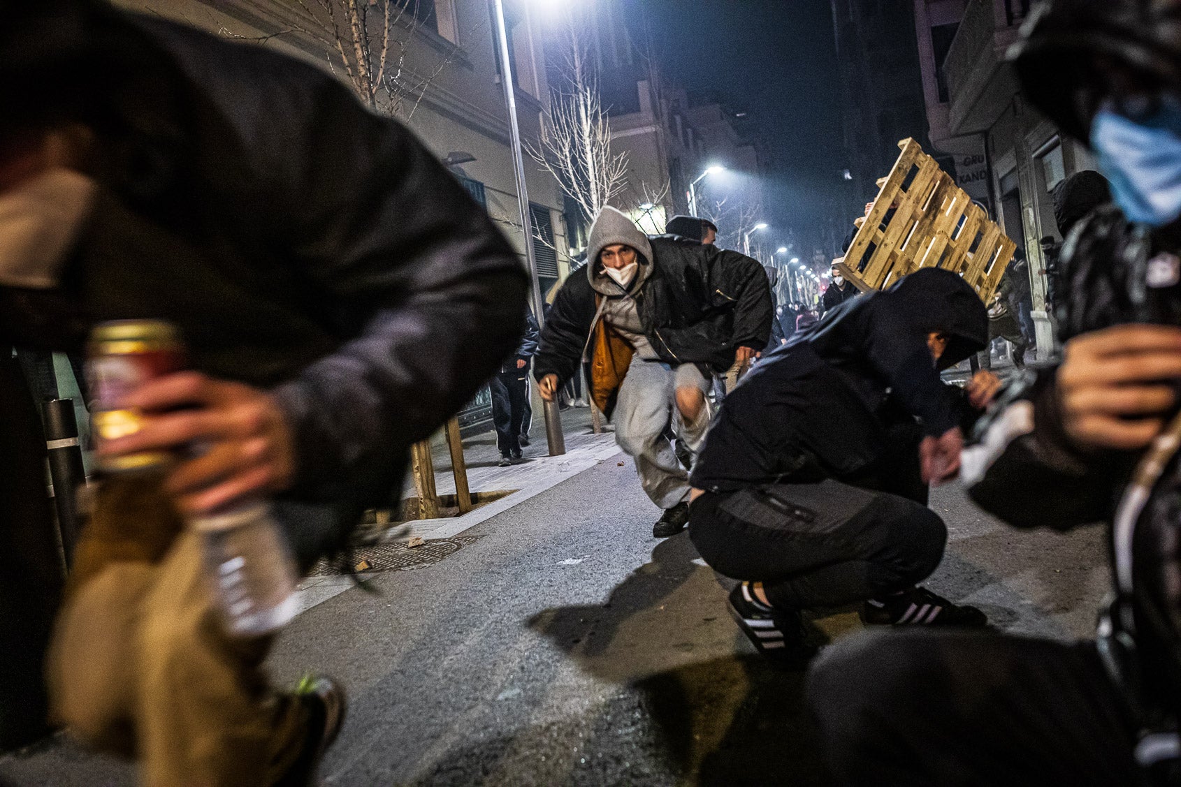 Aldarulls després de la manifestació de suport a Pablo Hasél / Jordi Borràs