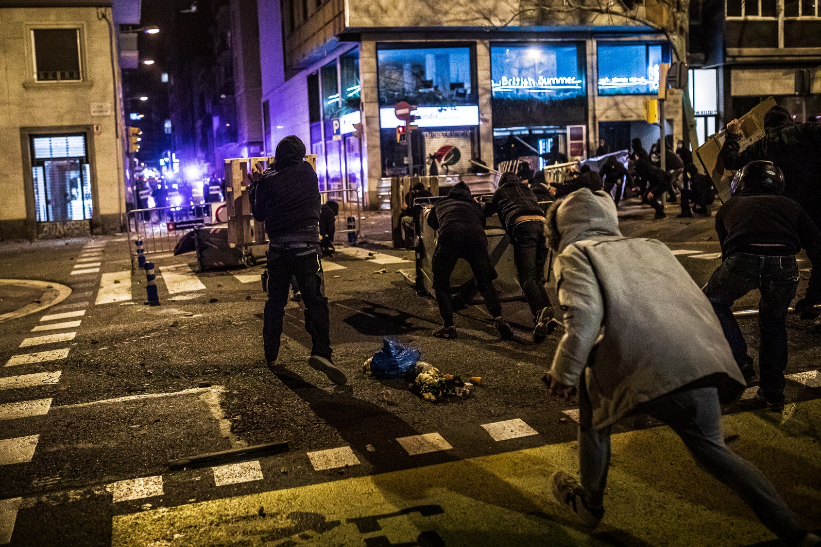 Aldarulls després de la manifestació de suport a Pablo Hasél / Jordi Borràs