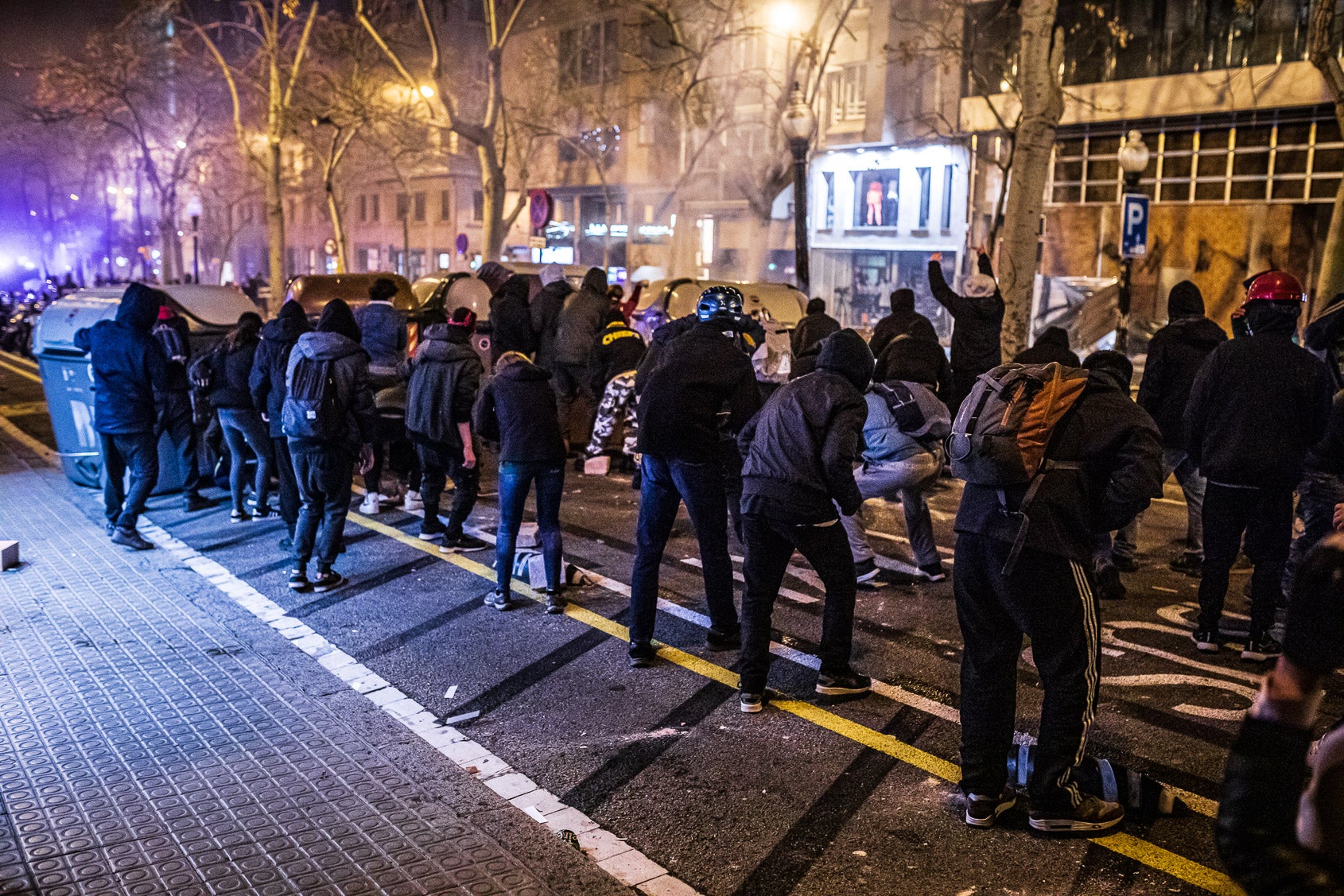 Aldarulls després de la manifestació de suport a Pablo Hasél / Jordi Borràs