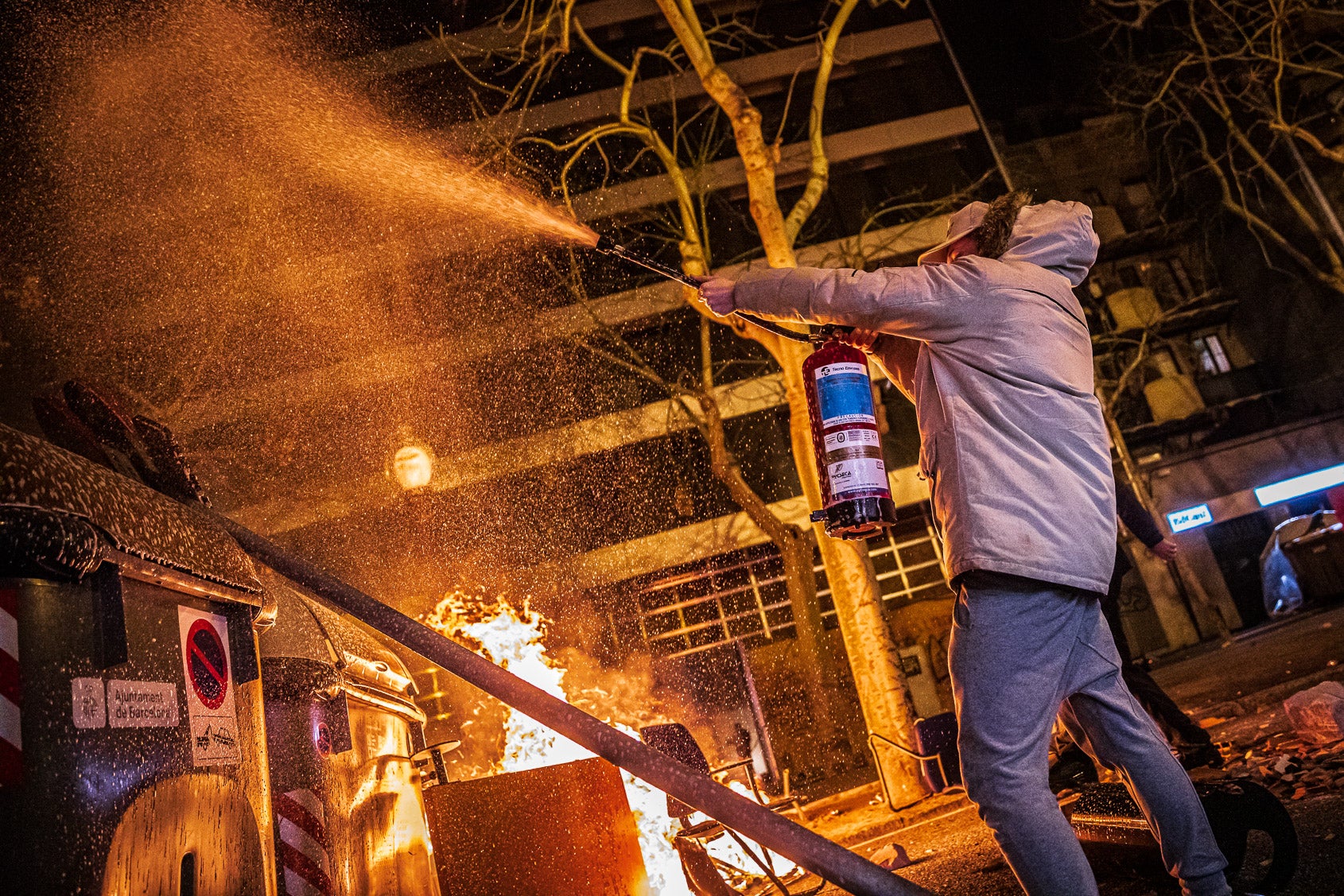 Aldarulls després de la manifestació de suport a Pablo Hasél / Jordi Borràs