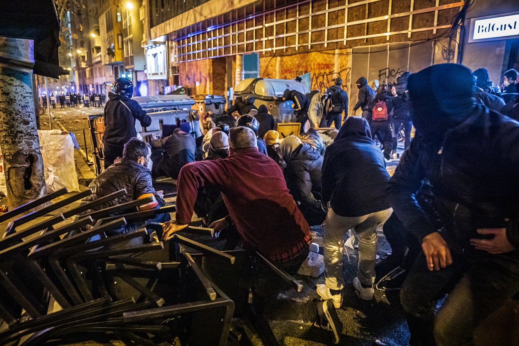 Aldarulls després de la manifestació de suport a Pablo Hasél / Jordi Borràs