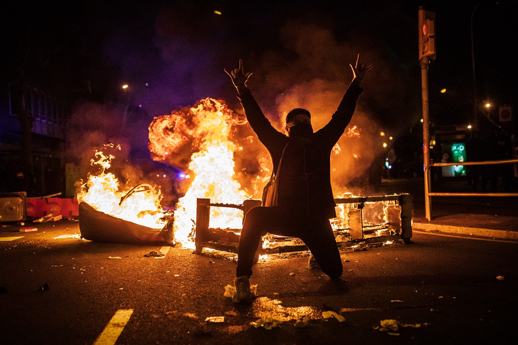 Aldarulls a Barcelona després de la manifestació en suport a Pablo Hasél / Jordi Borràs