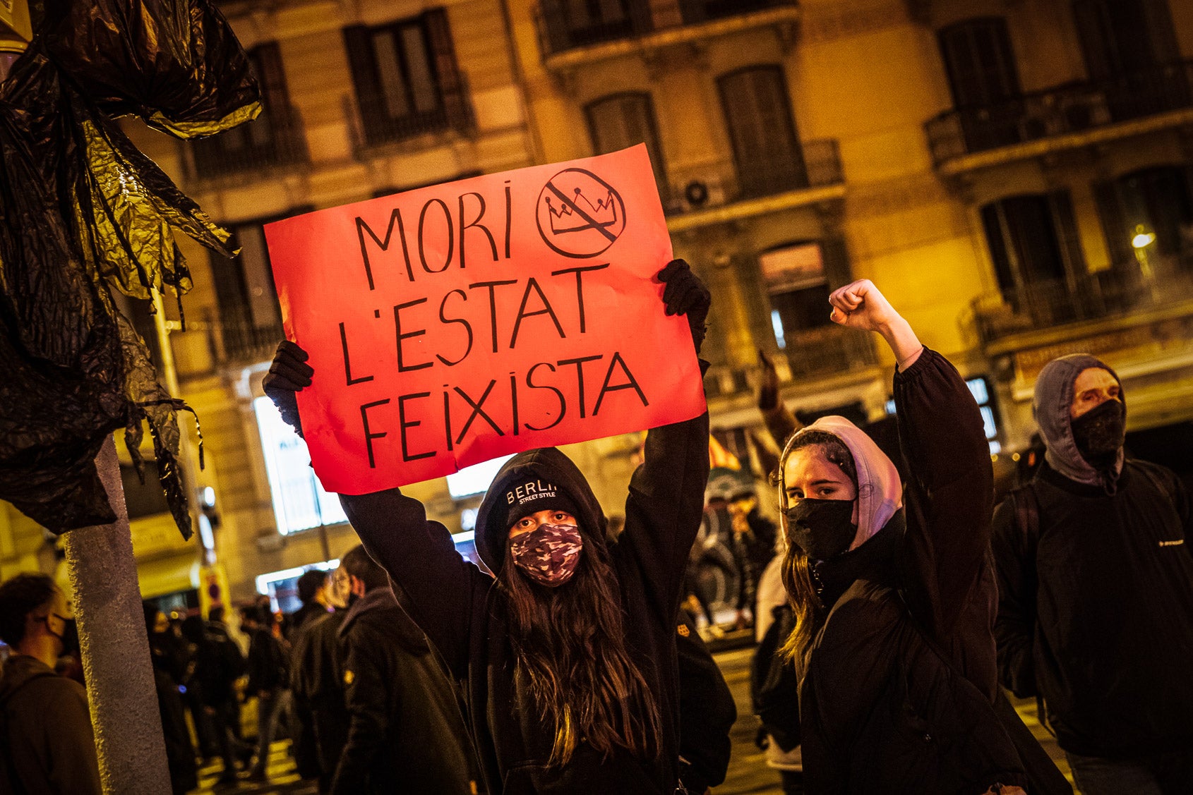 Aldarulls a Barcelona després de la manifestació en suport a Pablo Hasél / Jordi Borràs