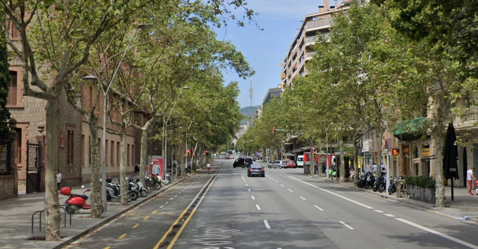 El tram superior del carrer Urgell perdrà un carril de trànsit / Google Street View