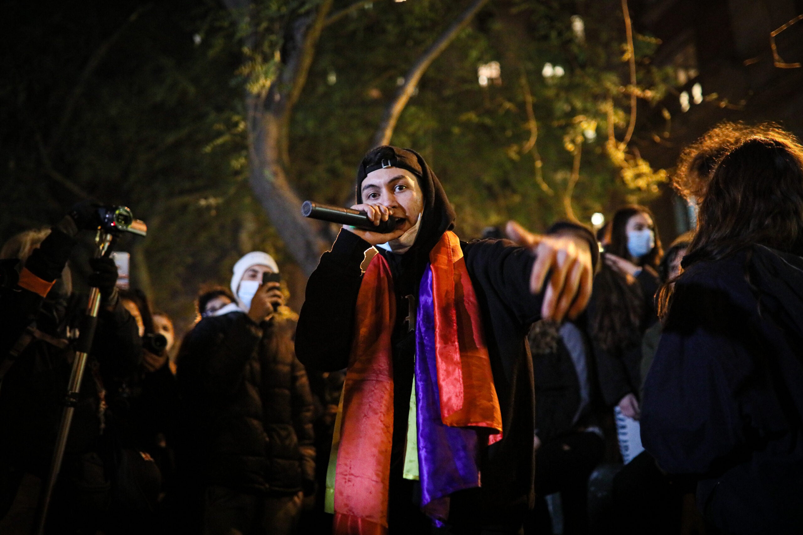 Rap a la protesta barcelonina contra l'empresonament de Hasél / Jordi Borràs