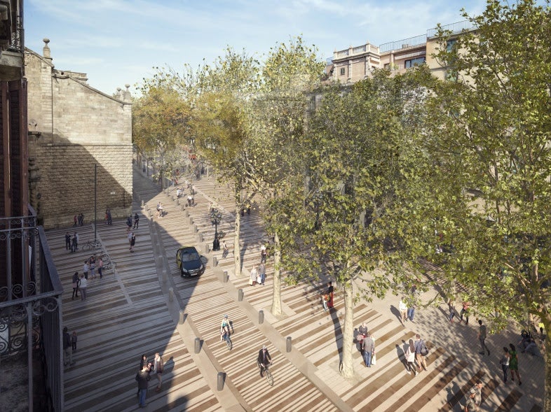 Recreació virtual de la reforma de la Rambla / Ajuntament de Barcelona