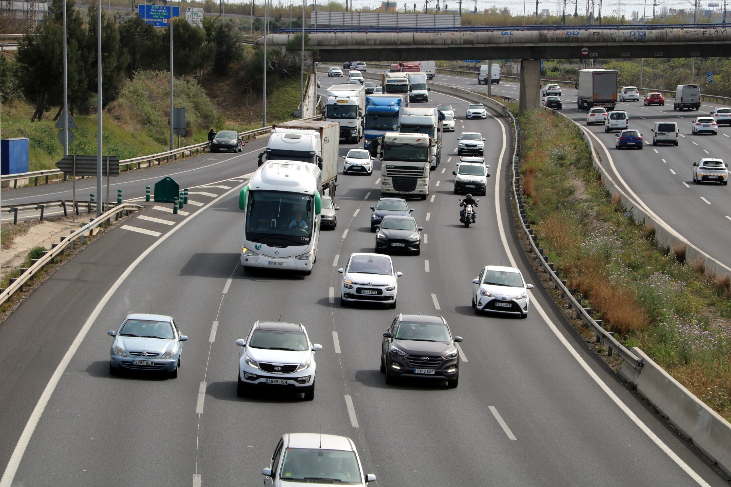 La carretera N-II a l'altura de Sant Joan Despí / ACN