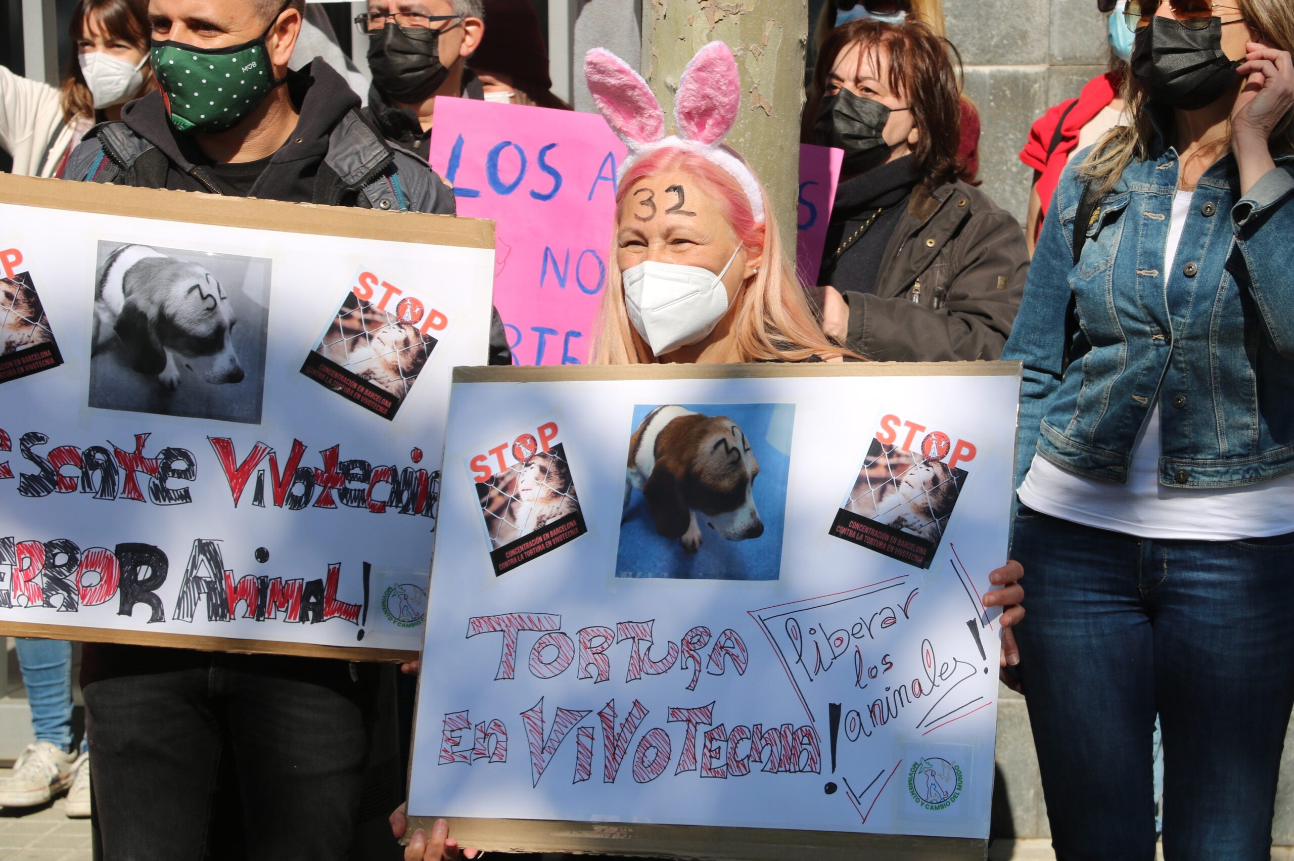 Protesta contra els laboratoris Vivotecnia, a Barcelona / ACN