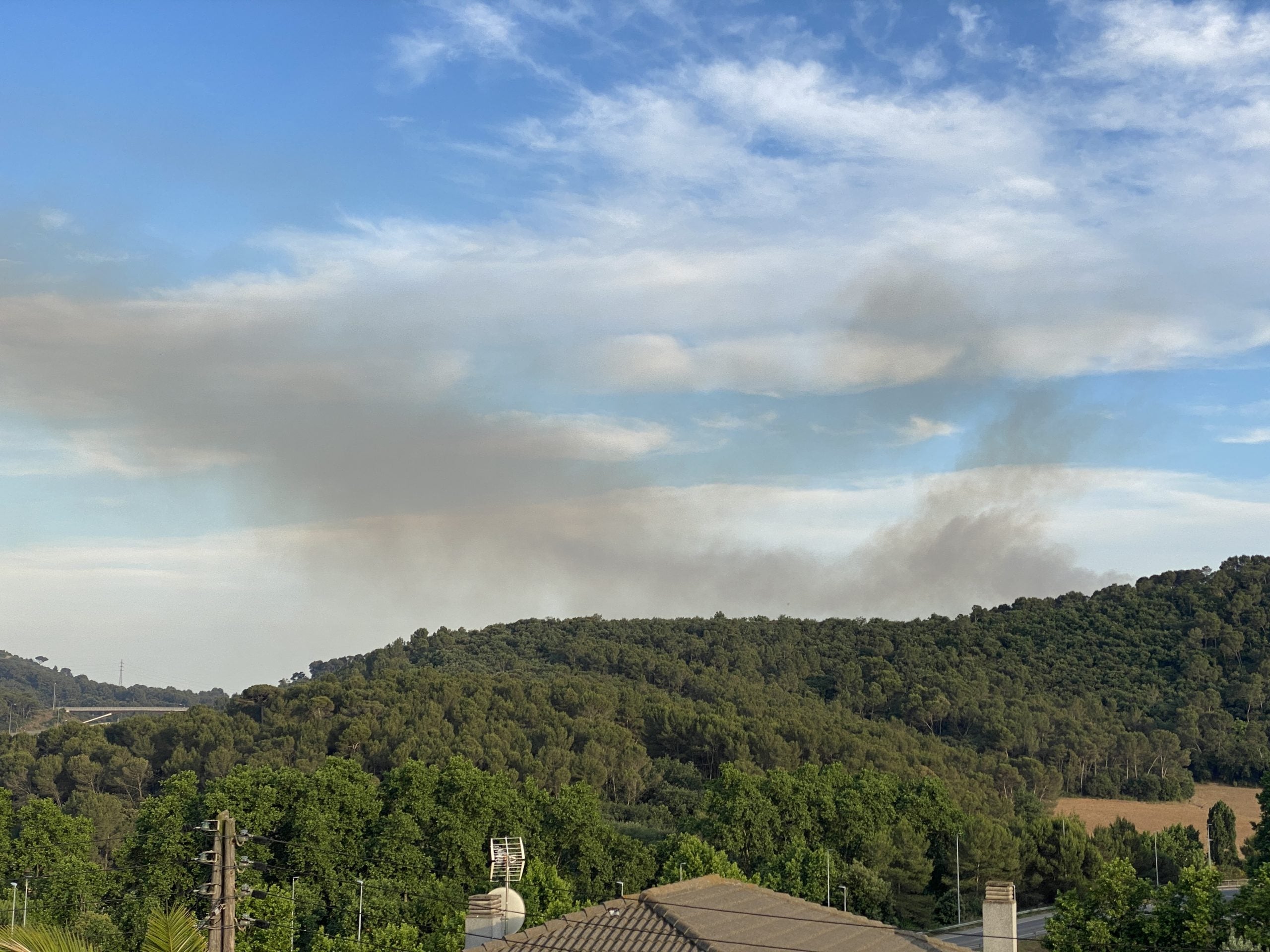 Fum sobre la muntanya de Collserola, a Barcelona / ACN