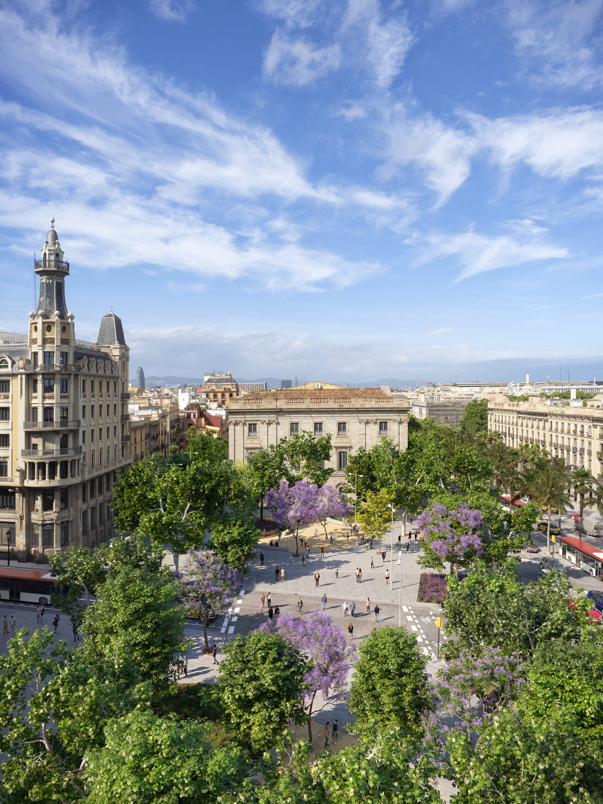 Així quedaria la nova plaça d'Idrisa Diallo, a la part de baix de la Via Laietana / Ajuntament