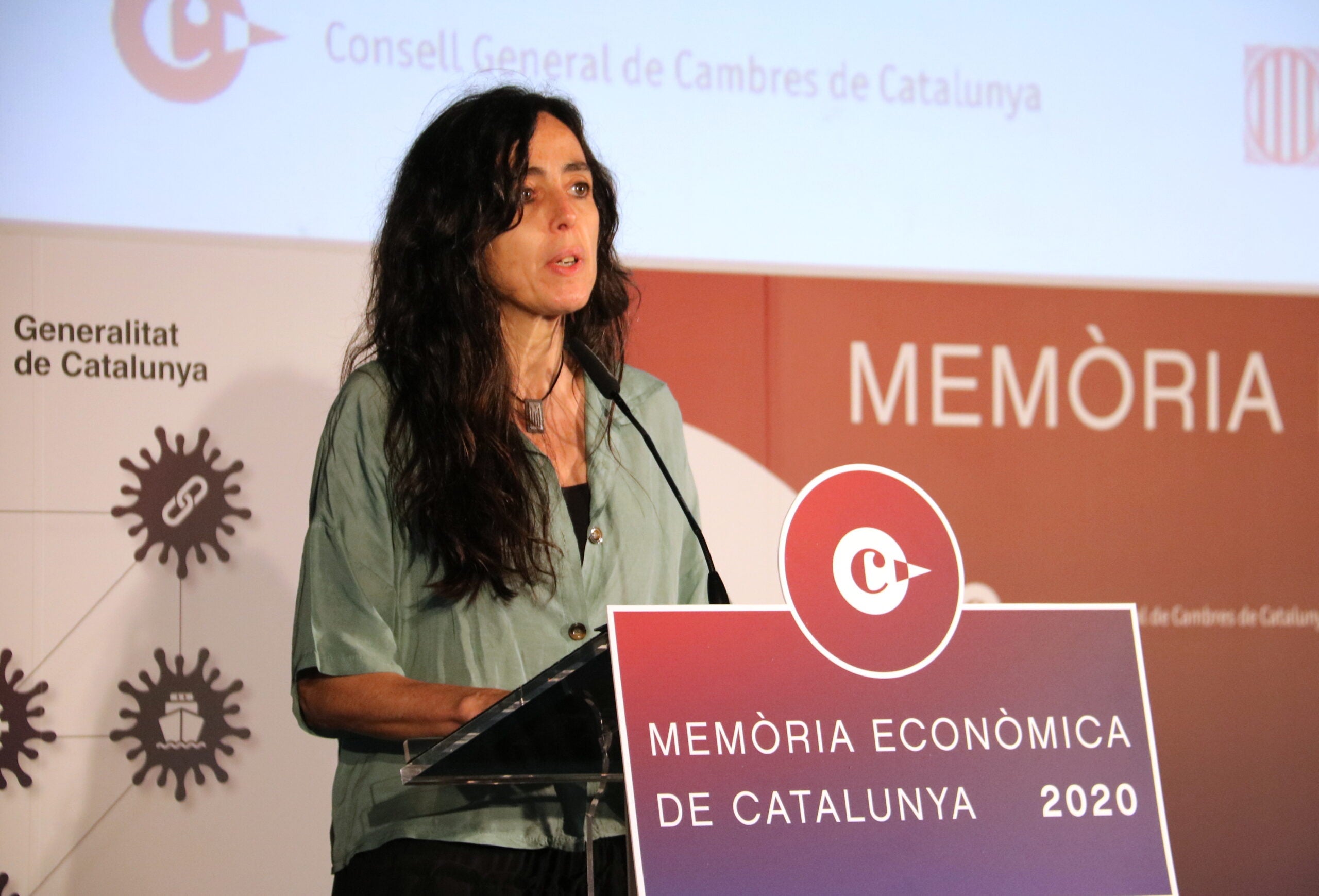 La presidenta de la Cambra de Comerç de Barcelona, Mònica Roca, en l'acte de presentació de la Memòria Econòmica de Catalunya / ACN