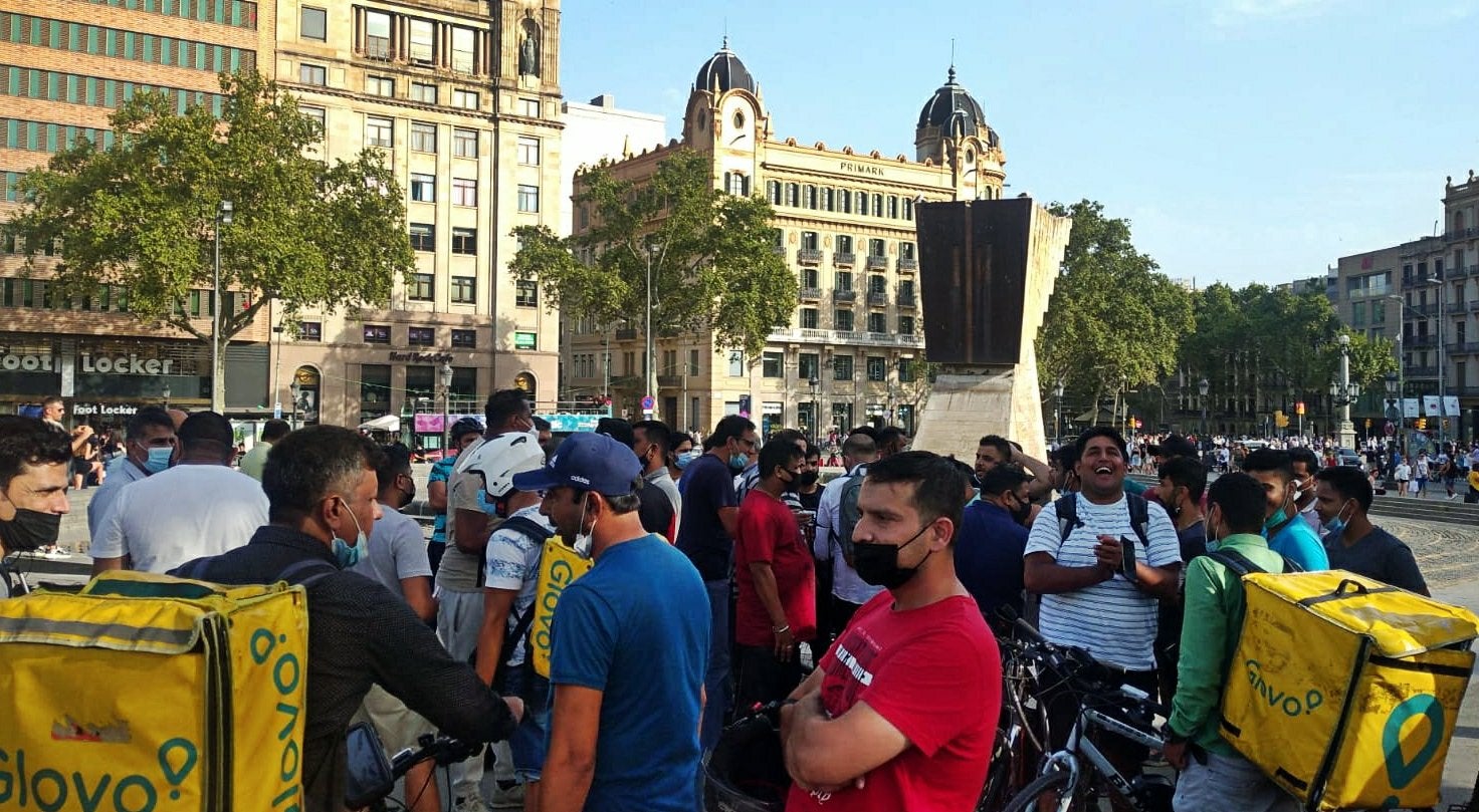 Protesta de 'riders' a plaça Catalunya / Carmen Juares