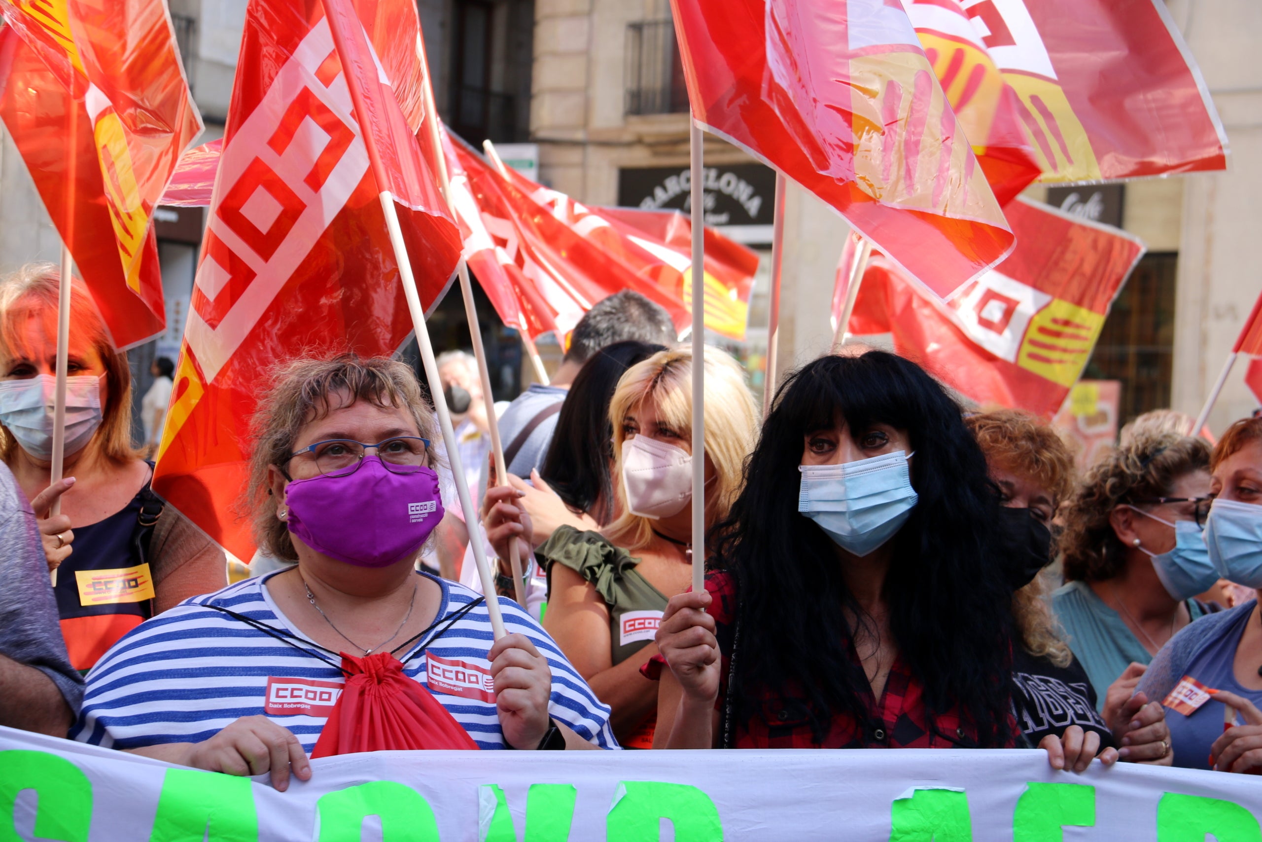 Protesta a Sant Jaume dels treballadors de neteja de l'aeroport ACN