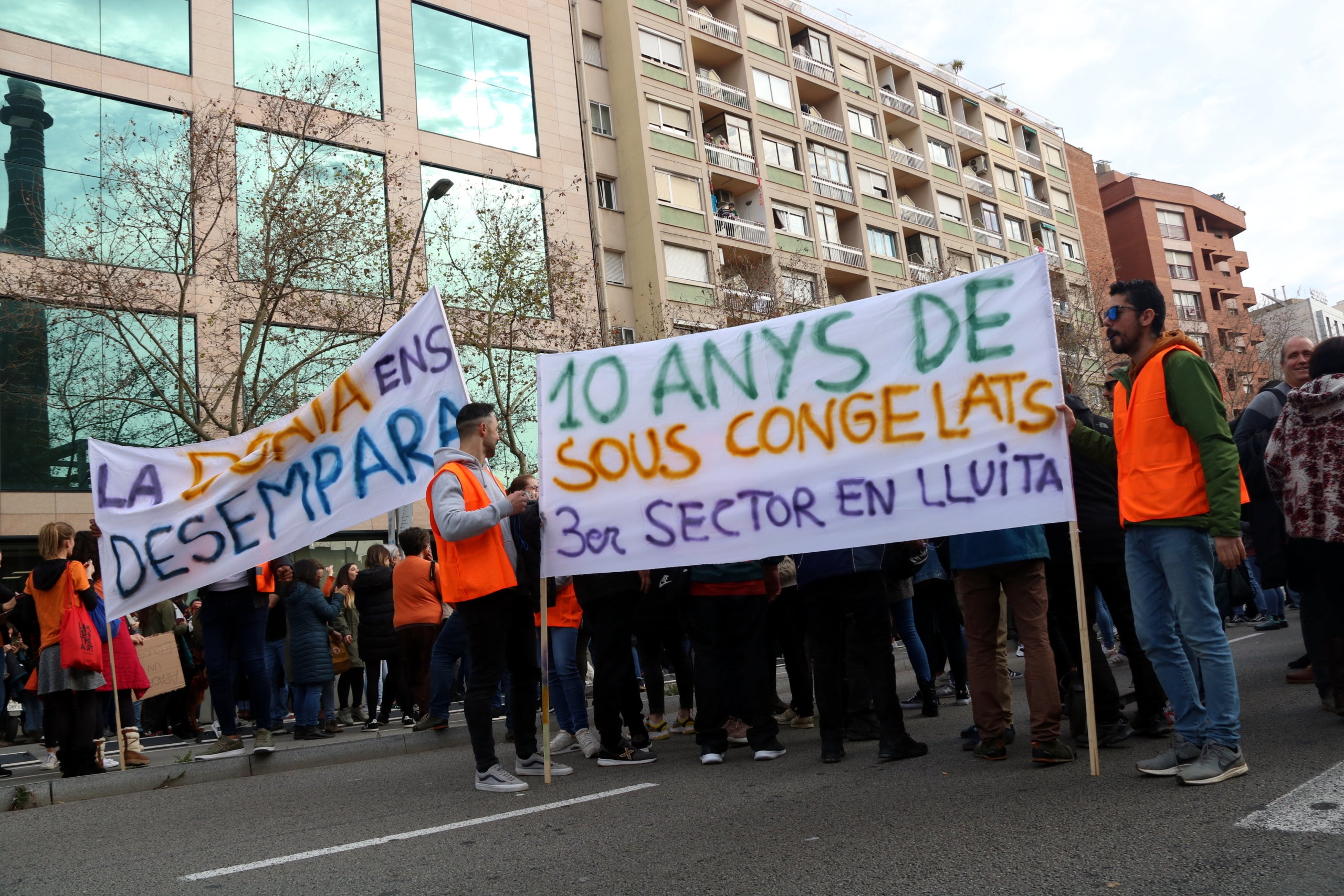 Manifestació de treballadors del tercer sector per reclamar millores de les condicions / ACN