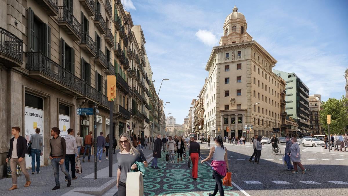 Carrer de Pelai amb Balmes, en una imatge d'arxiu