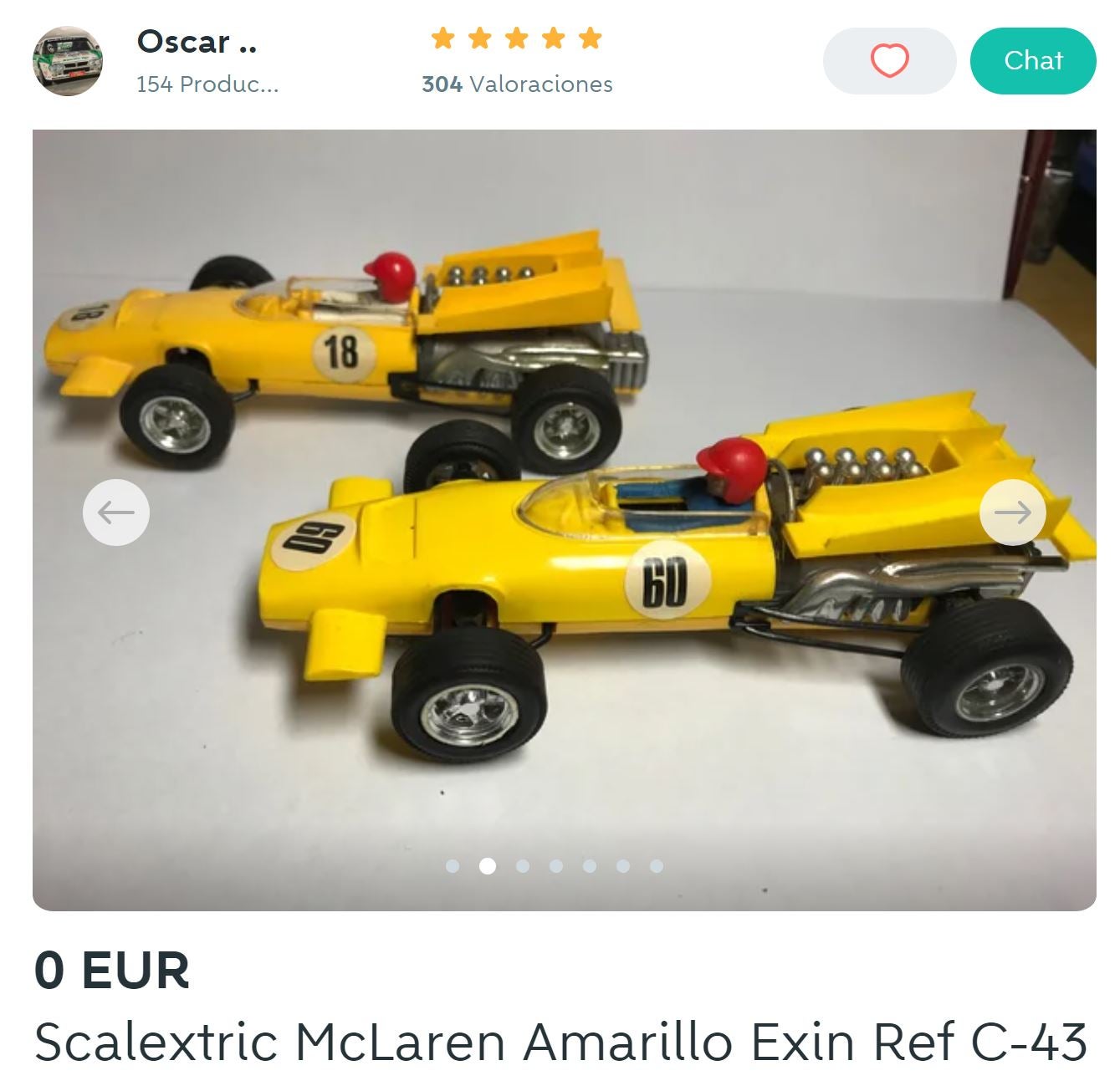 Cotxe Scalextric que es regala a Wallapop