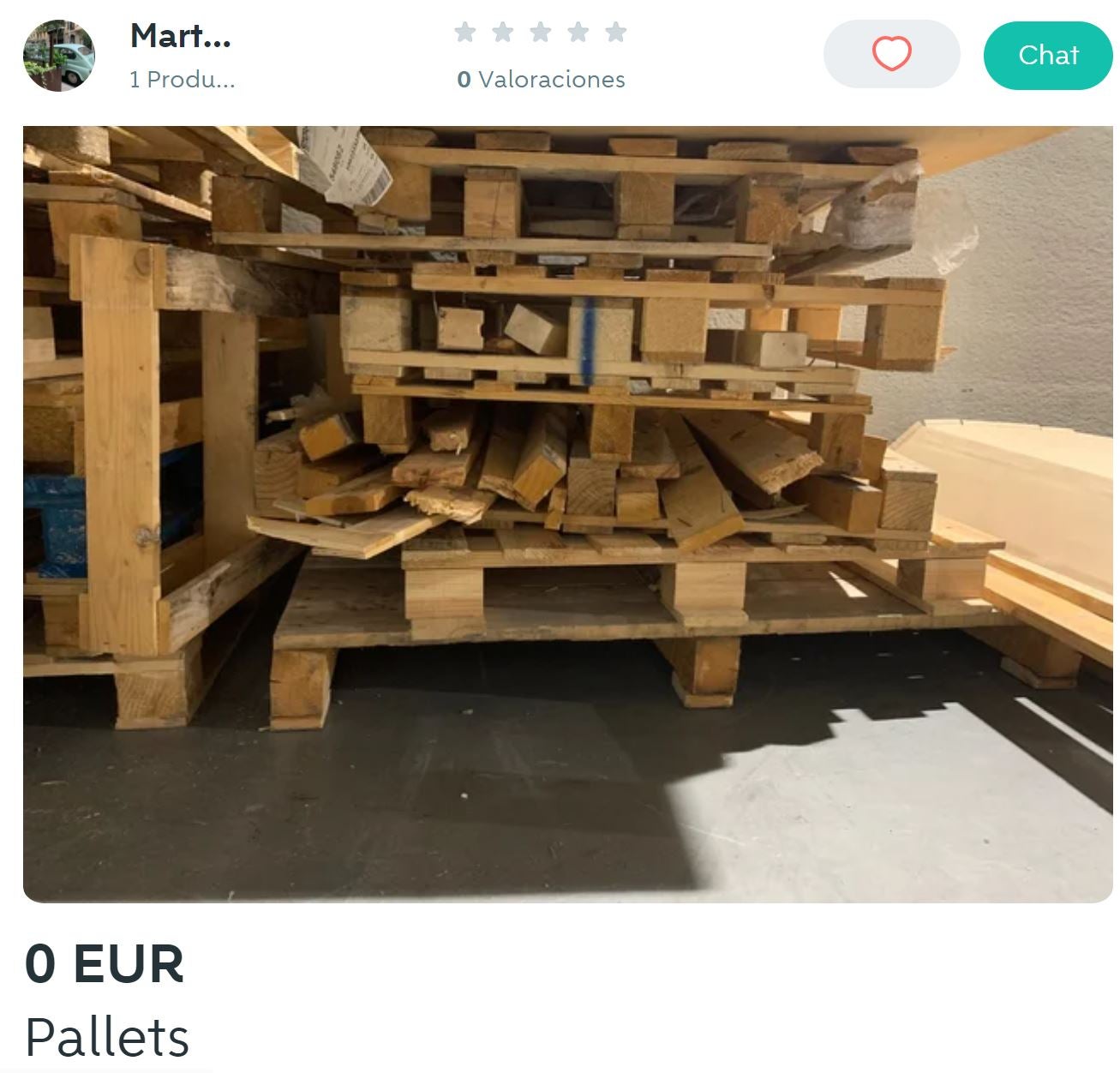 Hi ha qui regala palets a Wallapop