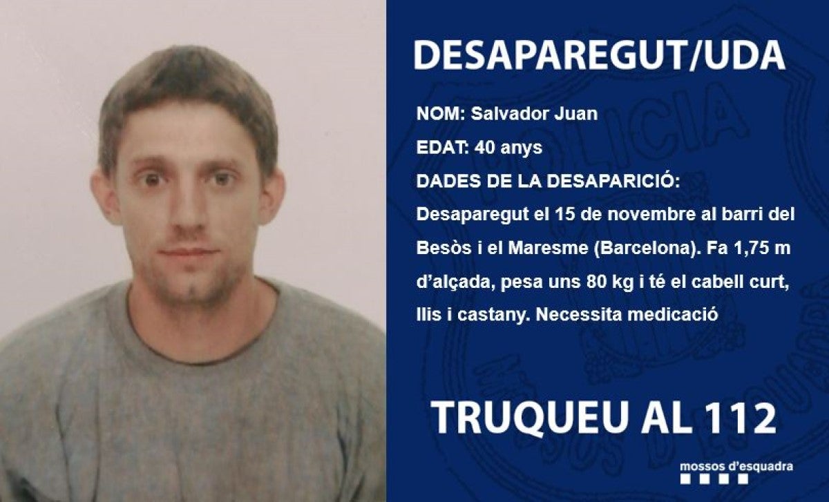 El Salvador Juan ha desaparegut aquest dilluns a Barcelona / Mossos d'Esquadra